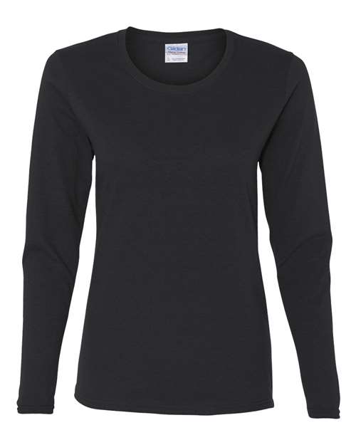 Gildan G540L Ladies' Heavy Cotton Long-Sleeve T-Shirt #color_BLACK