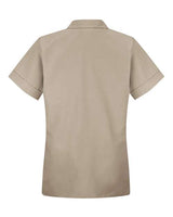 Red Kap TP23 Women's Loose Fit Short Sleeve Button Smock #color_Tan