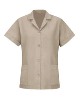 Red Kap TP23 Women's Loose Fit Short Sleeve Button Smock #color_Tan
