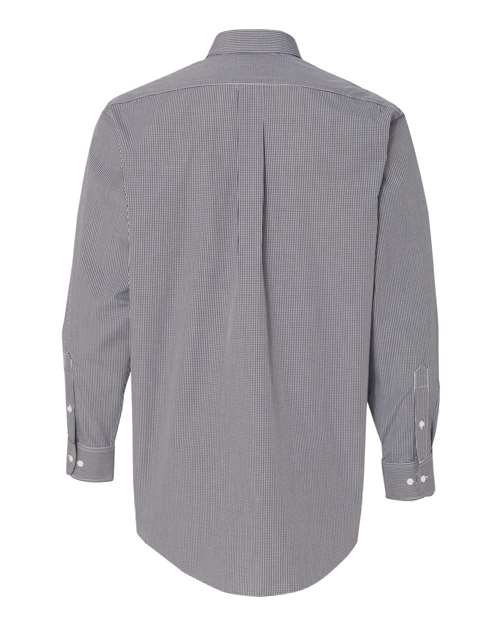 Van Heusen 13V0225 Gingham Check Shirt #color_Black