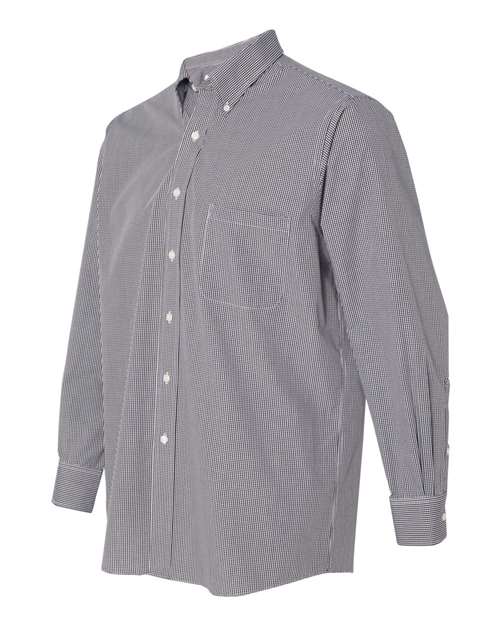 Van Heusen 13V0225 Gingham Check Shirt #color_Black