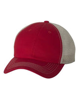 Valucap 3100 Contrast-Stitch Mesh-Back Cap #color_Red/ Stone