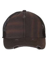 Valucap 3150 Bounty Dirty-Washed Mesh-Back Cap #color_Charcoal/ Black