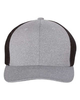 Flexfit Y6311 Adult Poly Mlange Stretch Mesh Cap #color_HEATHER/ BLACK