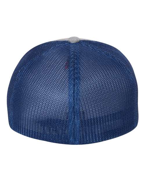 Flexfit Y6311 Adult Poly Mlange Stretch Mesh Cap #color_HEATHER/ ROYAL