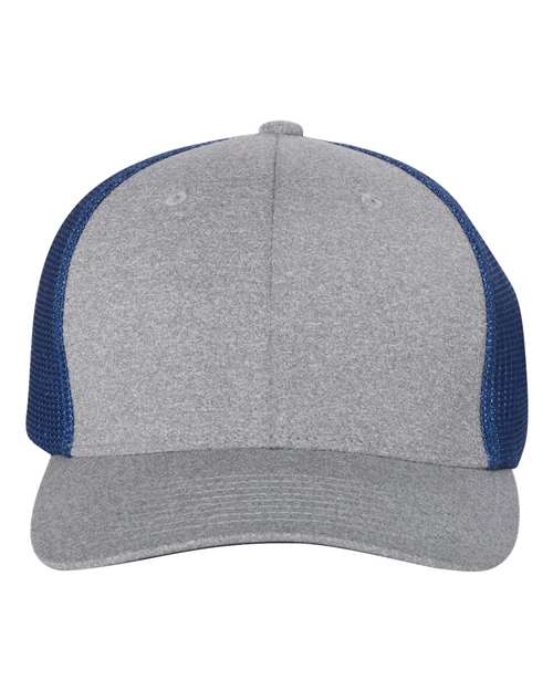 Flexfit Y6311 Adult Poly Mlange Stretch Mesh Cap #color_HEATHER/ ROYAL