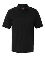 Hanes 055P Men's 6.5 oz. X-Temp Piqu Short-Sleeve Polo with Fresh IQ #color_BLACK