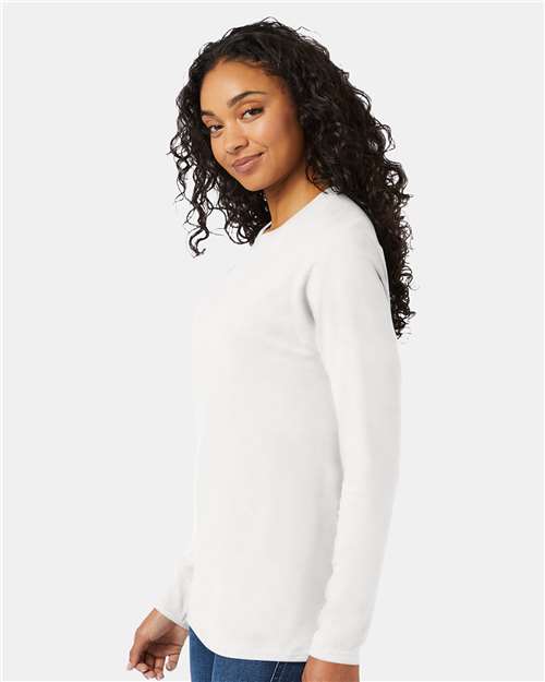 Hanes 498L Adult Nano-T Long-Sleeve T-Shirt #color_WHITE