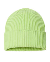 Atlantis Headwear OAK Sustainable Chunky Rib Cuffed Beanie #color_Acid Green