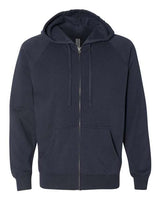 Independent Trading Co. PRM33SBZ Special Blend Raglan Full-Zip Hooded Sweatshirt #color_Classic Navy