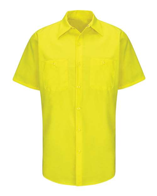 Red Kap SY24 Enhanced & Hi-Visibility Work Shirt #color_Fluorescent Yellow
