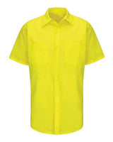 Red Kap SY24 Enhanced & Hi-Visibility Work Shirt #color_Fluorescent Yellow