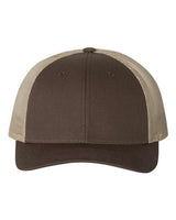Richardson 115 Low Pro Trucker Cap #color_Brown/ Khaki