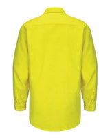 Red Kap SY14 Enhanced & Hi-Visibility Long Sleeve Work Shirt #color_Fluorescent Yellow