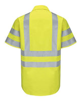 Red Kap SY24 Enhanced & Hi-Visibility Work Shirt #color_AB-Fluorescent Yellow/ Green