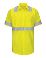 Red Kap SY24 Enhanced & Hi-Visibility Work Shirt #color_HV-Fluorescent Yellow/ Green