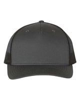 Richardson 112FP Five-Panel Trucker Cap #color_Charcoal/ Black