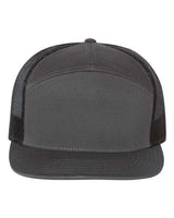Richardson 168 Seven-Panel Trucker Cap #color_Charcoal/ Black