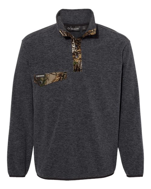 Dri Duck 7352 Men's Denali Fleece Pullover Jacket #color_CHRCL/ RL TREE X