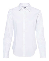 Van Heusen 13V5053 Women's Cotton/Poly Solid Point Collar Shirt #color_White