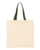 Q-Tees QTB6000 Economical Tote with Contrast-Color Handles #color_Natural/ Forest