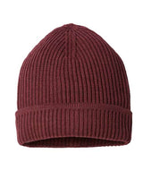 Atlantis Headwear MAPLE Sustainable Finish Edge Cuffed Beanie #color_Burgundy Melange