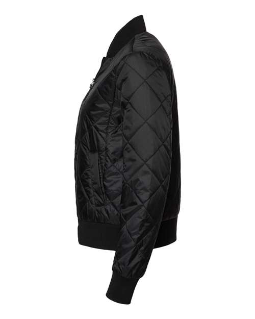 Weatherproof W21752 Women's HeatLast Quilted Packable Bomber #color_Black