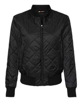 Weatherproof W21752 Women's HeatLast Quilted Packable Bomber #color_Black
