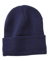 ""Sportsman SP12FL 12" Fleece Lined Cuffed Beanie" #color_Navy"