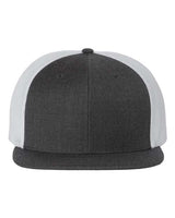 Richardson 511 Wool Blend Flat Bill Trucker Cap #color_Heather Charcoal/ White