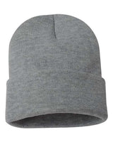 "Sportsman SP12 12" Solid Cuffed Beanie #color_Dark Heather Grey"