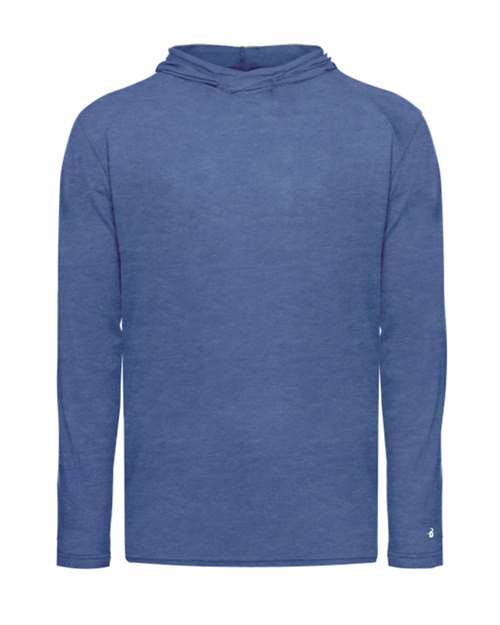 Badger 2905 Youth Tri-Blend Surplice Hooded Long Sleeve T-Shirt #color_Royal Heather