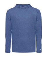 Badger 2905 Youth Tri-Blend Surplice Hooded Long Sleeve T-Shirt #color_Royal Heather