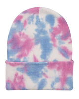 ""Sportsman SP412 12" Tie-Dyed Cuffed Beanie" #color_Cotton Candy"
