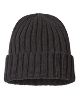 Atlantis Headwear SHORE Sustainable Cable Knit Cuffed Beanie #color_Black