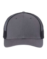 Atlantis Headwear RETH Sustainable Recy Three Trucker Cap #color_Dark Grey/ Black