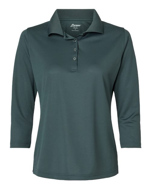 Paragon 120 Women's Lady Palm Three-Quarter Sleeve Polo #color_Carbon