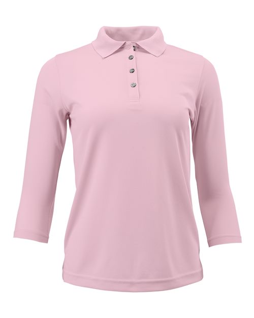 Paragon 120 Women's Lady Palm Three-Quarter Sleeve Polo #color_Charity Pink