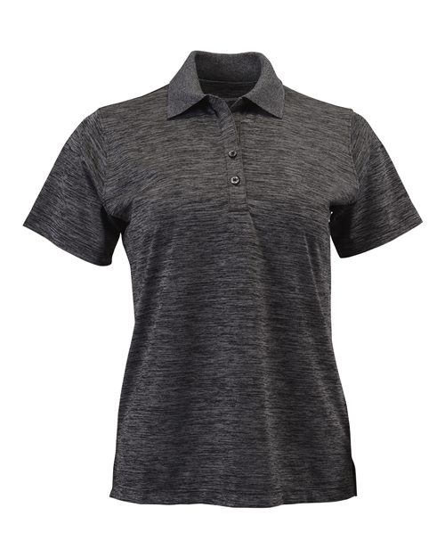 Paragon 131 Women's Dakota Striated Heather Polo #color_Black Heather