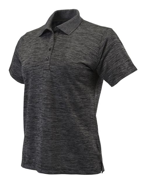 Paragon 131 Women's Dakota Striated Heather Polo #color_Black Heather