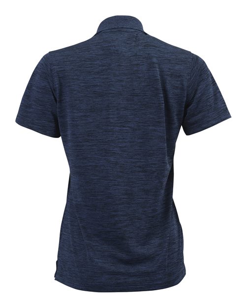 Paragon 131 Women's Dakota Striated Heather Polo #color_Deep Blue Heather