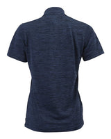 Paragon 131 Women's Dakota Striated Heather Polo #color_Deep Blue Heather