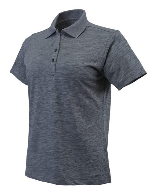 Paragon 131 Women's Dakota Striated Heather Polo #color_Steel Grey Heather