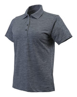 Paragon 131 Women's Dakota Striated Heather Polo #color_Steel Grey Heather