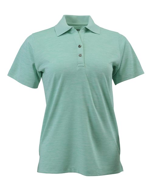 Paragon 131 Women's Dakota Striated Heather Polo #color_Surf Green Heather