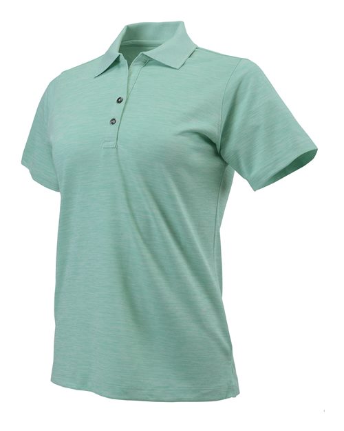 Paragon 131 Women's Dakota Striated Heather Polo #color_Surf Green Heather