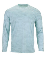 Paragon 217 Pompano Performance Camo Long Sleeve T-Shirt #color_Aqua Blue