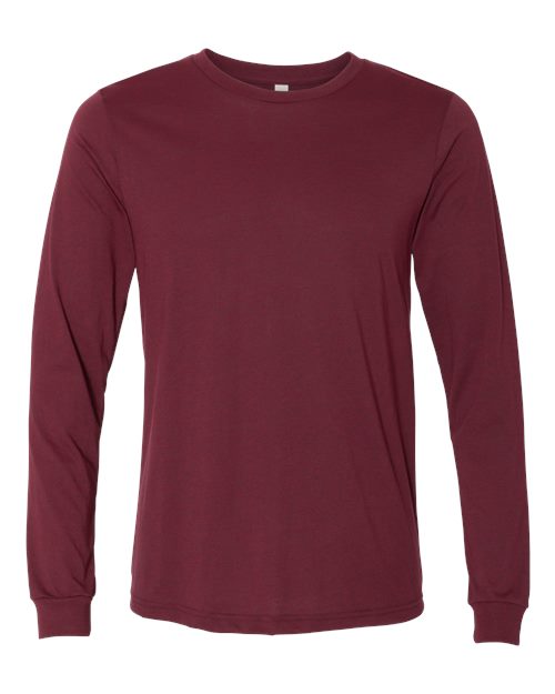 Bella + Canvas 3501 Unisex Jersey Long-Sleeve T-Shirt #color_HEATHER CARDINAL