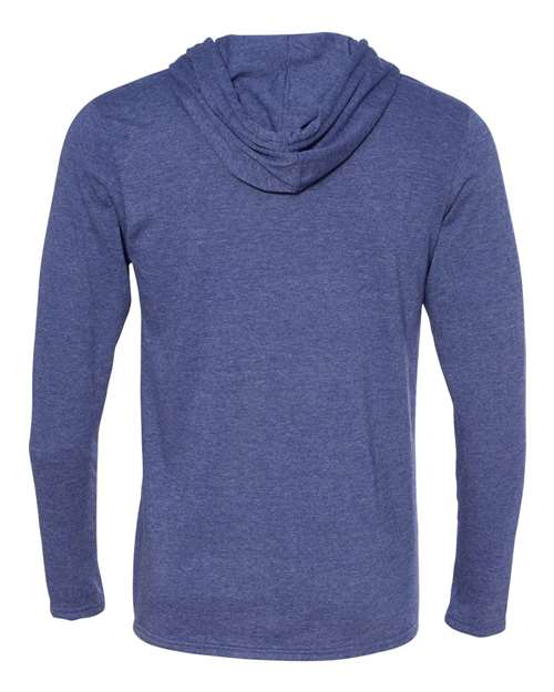 Anvil 987AN Adult Lightweight Long-Sleeve Hooded T-Shirt #color_HTH BLU/ NEO YEL