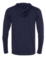 Anvil 987AN Adult Lightweight Long-Sleeve Hooded T-Shirt #color_NAVY/ DARK GREY